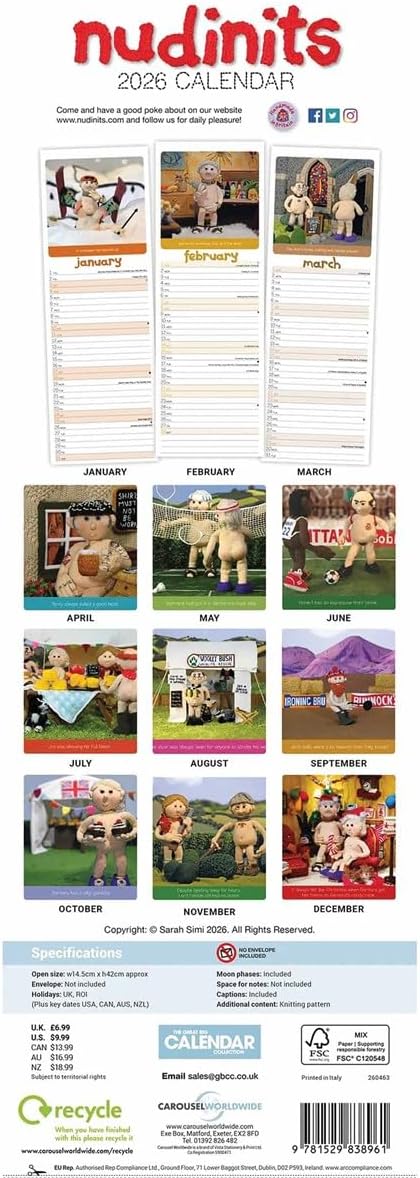 2026 Slim Calendar