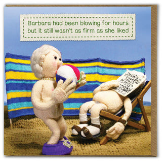 Card - Barbara Had Been Blowing For Hours But It Still Wasn't As Firm As She Liked