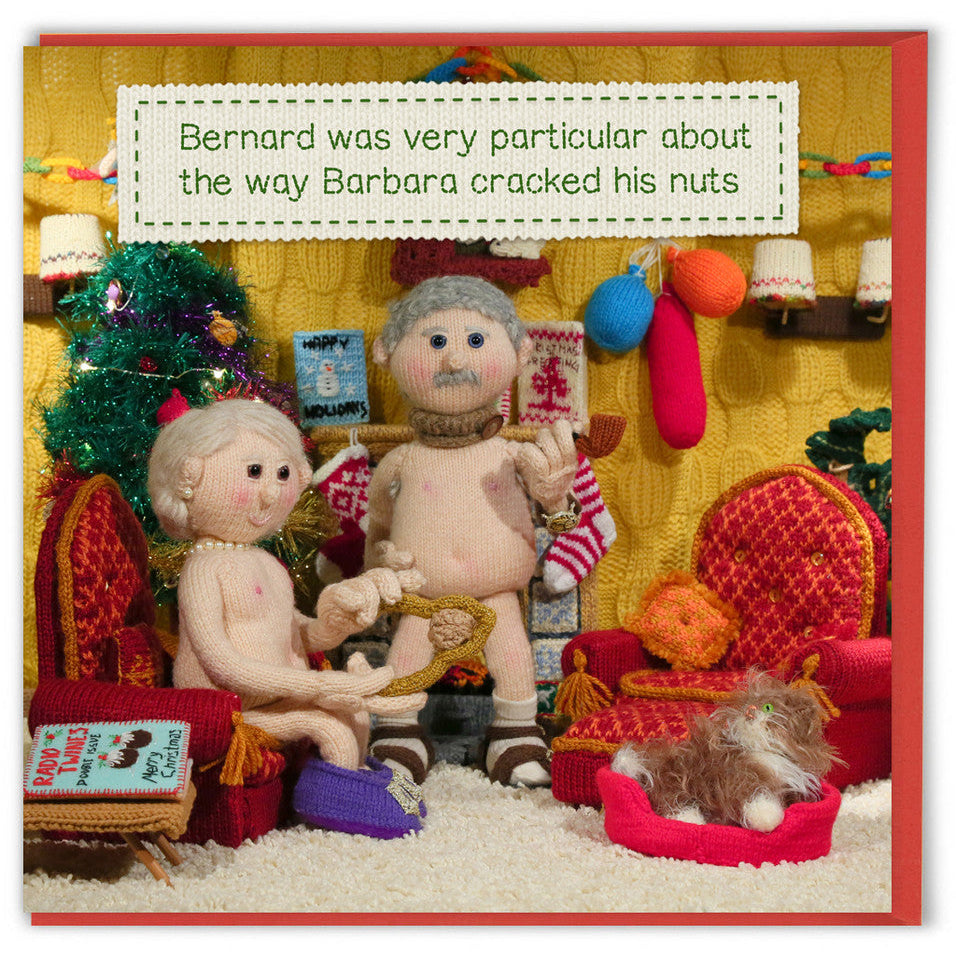 Christmas Card - Bernard was very particular about the way Barbara cracked his nuts.
